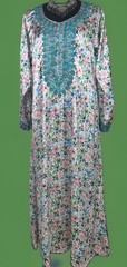 Vintage Embroidered Satin Caftan | Boho Hostess Gown | Glam Duster | Resortwear