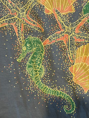 Vintage 1990s Fruit of the Loom Best Womens? T-Shirt Seashells/Starfish/SeaHorse