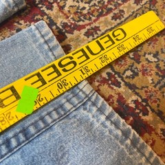 VTG 70s Foxmoor Blue Denim flared Jeans Bell Bottom Size 9 24×31 12″ leg opening