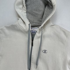 Vintage Champion Sweatshirt Size S Ivory Heavyweight Hoodie Ideal Zipper Unisex