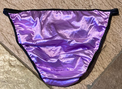 Bright PURPLE 9/2XL Double String Hi Shine Second Skin String Panties NWOT