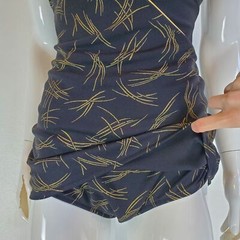 Vintage 60’s Robby Len Bullet Bra Black Gold Swimsuit
