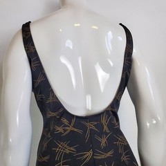 Vintage 60’s Robby Len Bullet Bra Black Gold Swimsuit