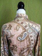 60s/70s Howard Wolf romantic paisley print synthetic blouse. Sz 5.