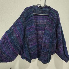 Jeanne Scannell Handwoven Designer Cardigan Jacket Mohair Wool Mix One Size