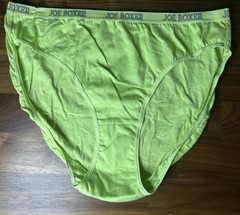 Vintage Joe Boxer Bikini Panties 100% Cotton Lime Size 7 Logo Band Kmart