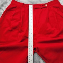 Vintage David Brooks Pants Women 12P PETITE Red Pleated High Rise Tapered Preppy