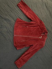 VTG Alfani Red Suede Leather Jacket Women In XL Pls. Read & See Photos