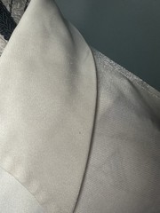 Vintage 70s Dagger Collar Long Cream Button Dress With Belt Loops