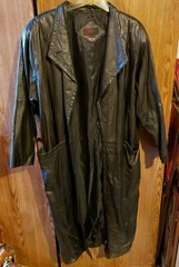 General Clothing Co. Solid Black Genuine Leather Coat. Lined Size S. Vintage