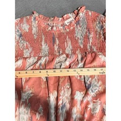 Hayden Floral Smocked Top | Pink Rust Cream Boho Blouse 1XL