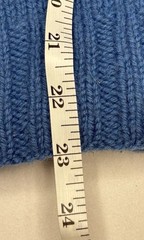 Vintage Hand Knitted V-Neck Sweater Vest Blue Sleeveless Pullover Cozy
