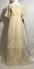 1960’s Vintage Wedding Dress Alfred Angelo “Michelle” Organza Lace Romantic Wear