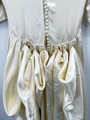 1930s Wedding Bridal Gown Ivory Liquid Satin & Embroidered Lace Train Handmade