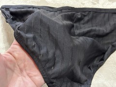 Vtg WARNER’S Unmentionables 01677 Polyester Striped 9/2XL Black Brief Panties