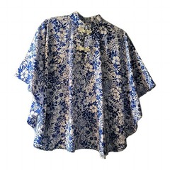 Authentic Vintage Honolulu Hawaii Top Chinoiserie Blue White Frog Closure