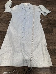 Vintage Carolina Maid 1960’s Ombré Denim Floral Print Belted Dress Sz 14 1/2
