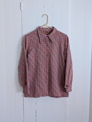 Vtg. 1960s Women’s Sears Roebuck Button Up w/ Geometric Floral Pattern Size S/M