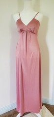 Small Vintage 70s Boho Maxi Spaghetti Strap Dress Pink Lavender Mauve