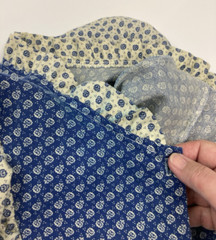 Kittens by Katz Granny Gown Med Blue Calico Ruffled Bib Long Cottagecore