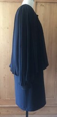 Vintage WAYNE CLARK 1980’s Black Cocktail Power Blouson Dress Long Sleeve Size M