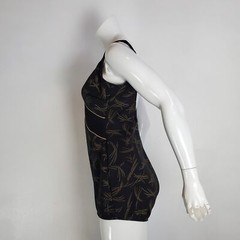 Vintage 60’s Robby Len Bullet Bra Black Gold Swimsuit