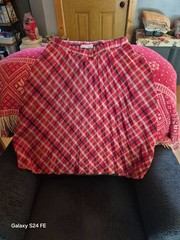 1970s Queen Casuals Plaid Accordion Pleat Midi Skirt | Red, Cream, Black Retro