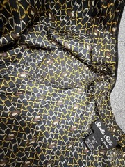 Vintage Studio Silk by Jordan 100% Silk ChainPrintBlouse XL Hidden Buttons Retro