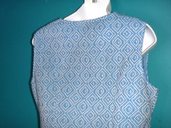 Vtg 60s 70s Acrylic “Wool” Vest & Pants Blue White Diamond Pattern Sz M