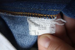 Vtg Lee 13 Blue Jeans 29″ Waist Denim Cotton Poly USA Union Made