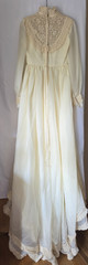 Vintage Ivory Union Label Wedding Dress With Juliette Cap Veil Ecru Lace Size 8