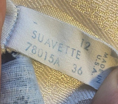 VTG SILKY Nylon VAN RAALTE BLUE DRESS SLIP 9″ LACE COQUETTE BOMBSHELL GLAM 36