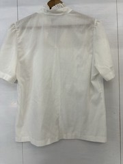 VTG 70s Rhoda Lee Womans Eyelet Lace Blouse Ivory Prairie Button Up 14 USA READ