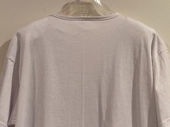 Vintage White Polyester & Cotton T Shirt Decorated w/Denim Applique & Rhinestone