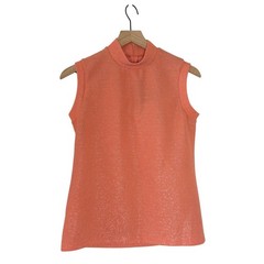 Vintage Knit-Ins 2 Piece Set Coral Metallic Mock Neck Top Floral Maxi