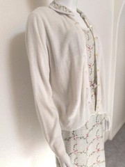 Vtg 1950s L’Aiglon Designer Embroidered Dress-Sweater Set, Sz 8-10