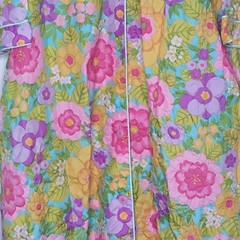 VTG Bright Embossed Floral Loungewear Robe Kaftan Mumu Size M See Measurements