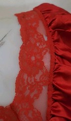 Vintage Ilise Stevens Lacy Red Ruffle Nightgown Sz Small/med Stunning Versatile