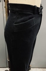 Vintage 80s Black Stirrup Pants Flat Front Pockets Trouser Stretch Cotton 8/10