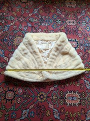 Vintage Mink Fur Stole Wrap Shawl Bolero Cover Up Shrug Cream White Wedding