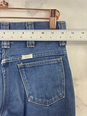 Vtg 70s Sedgefield Flare Bell Bottom Jeans 25 USA Virgo Astrology Art Nouveau
