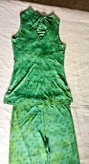 New Capri Set MISS D RIO RFROM BRAZIL HIGH QUALITY FABRIC GREEN SZ PP SLEEVELES