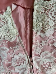 Vintage 70s 80s Pink Lace Romantic Formal prom coquette party Dress USA XS XXS