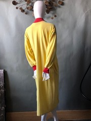 Rare Vintage 70s 80s CLOVIS RUFFIN Boutique Yellow Terry Cloth Robe Caftan M L