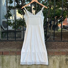 Vintage Hollywood Vassarette by Musingwear White Lace Trim Full Slip Dress