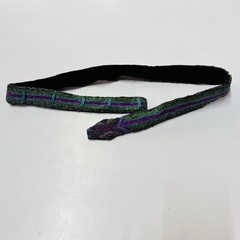 Vintage 80’s 90’s Beaded Belt Adjustable Hook Closure Sneak Head 37.5” Long