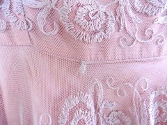 40s Dusty Muave Lace over/Acetate Party Dress 36x24x 40+