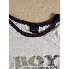 Vintage Most Boy Scouting Baby Tee Ringer Shirt Blue Large 90s Y2K Made in USA