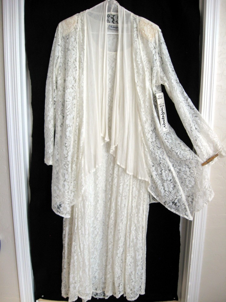 NWT Vintage Nostalgia Wedding? White Lace Jacket Dress – Size M