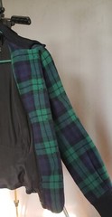 VTG EARLY 50s Deréta London GREEN AND NAVY WOOL PLAID JACKET